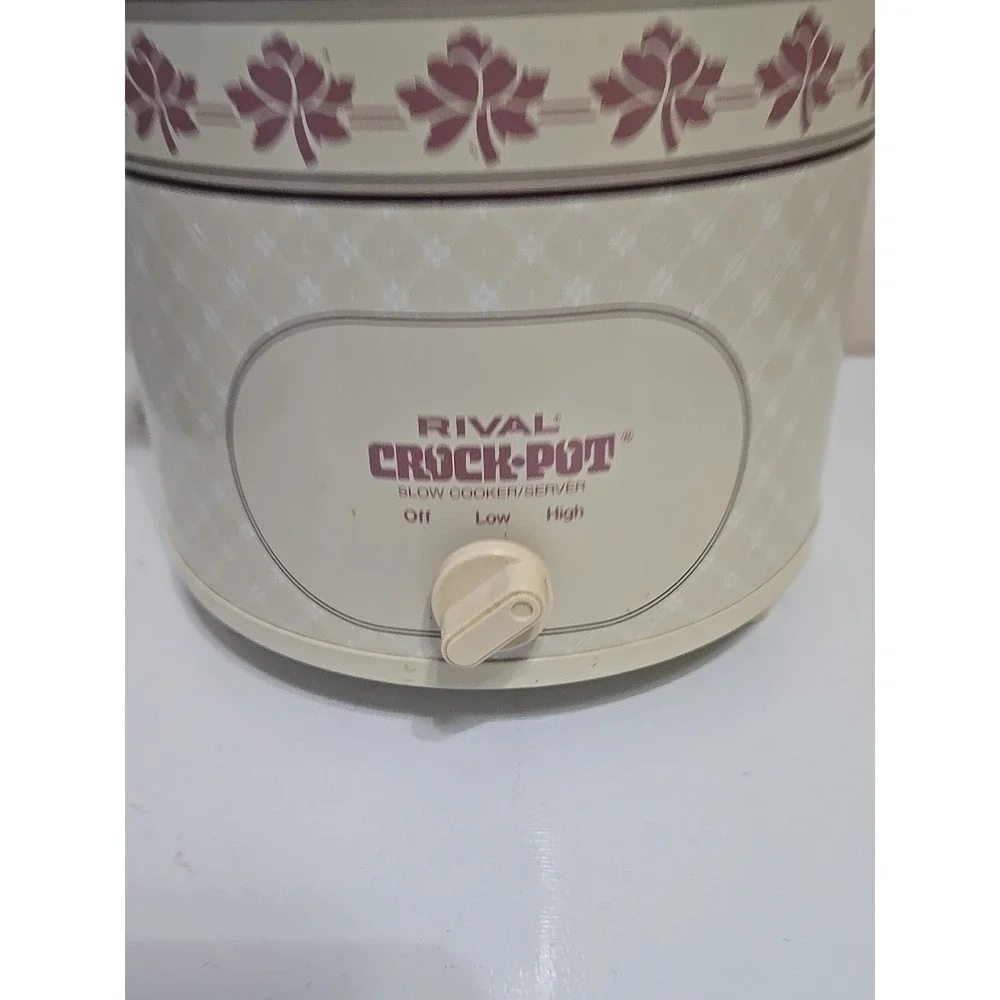 VTG Rival Crock Pot 3.5 Qt Slow Cooker 3150 Tested Working w/ Lid Stone White
